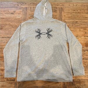 Under Armour Hoodie XL Gray Loose Fit Antler Graphic